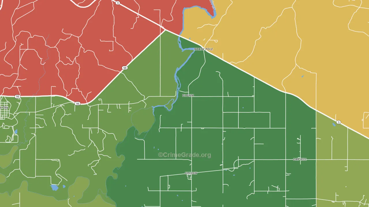 Glover, OK Map of Vandalism Rates