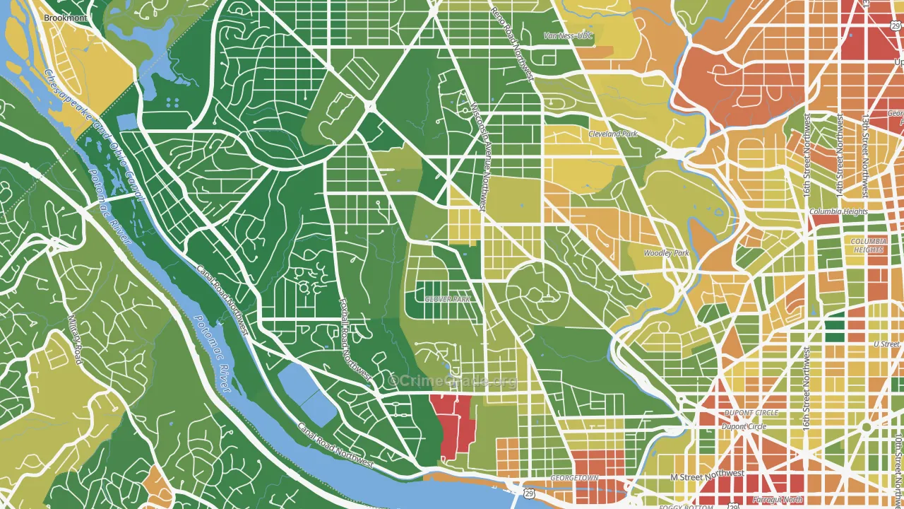 Glover Park, Washington, DC Map of Vandalism Rates