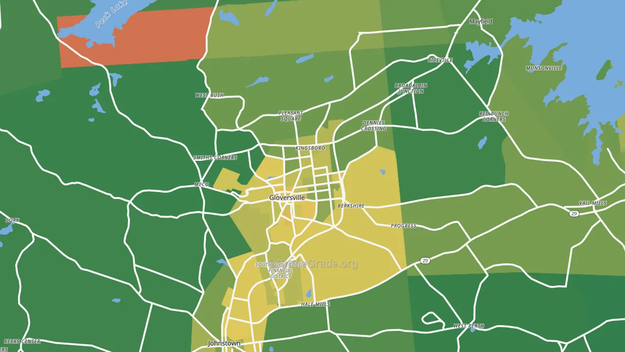 Gloversville, NY Map of Vandalism Rates