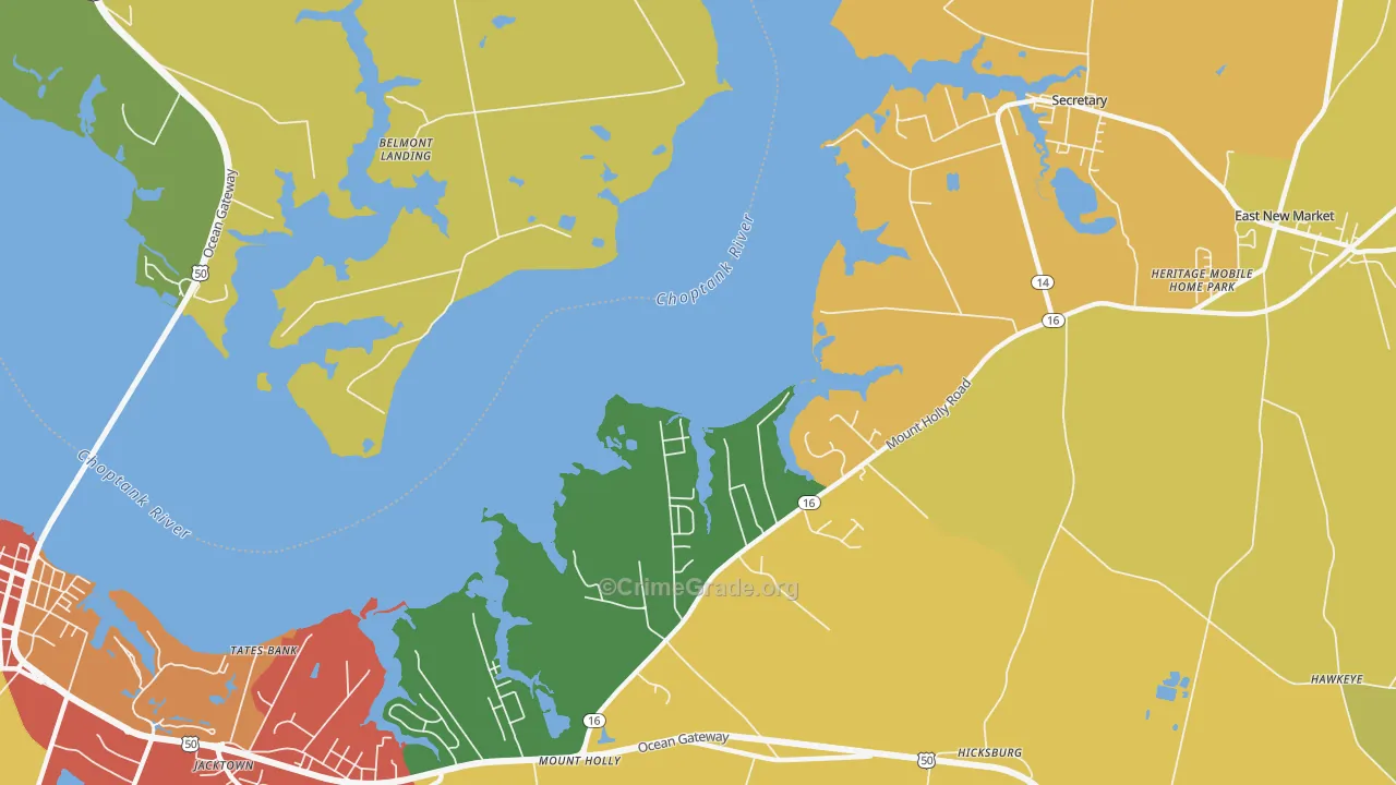 Gluckheim, MD Map of Vandalism Rates