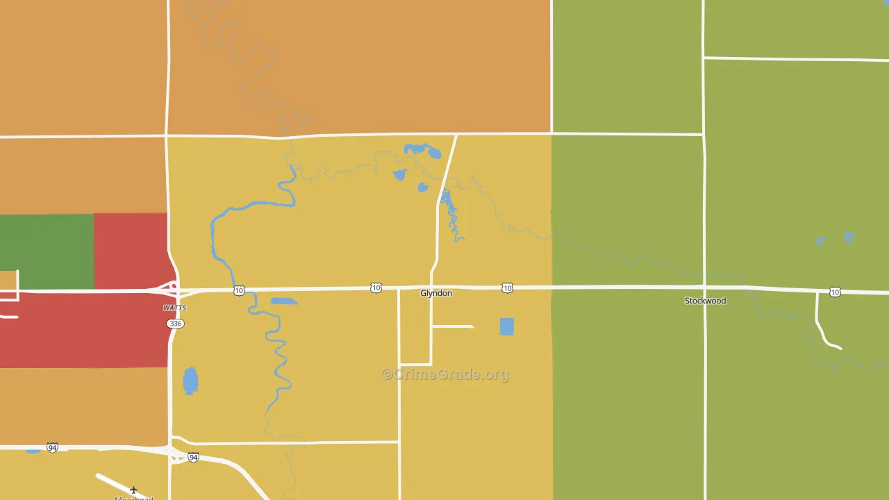 Glyndon, MN Map of Vandalism Rates