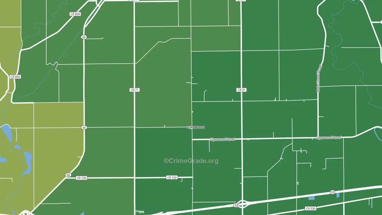 Glynwood, OH Map of Vandalism Rates