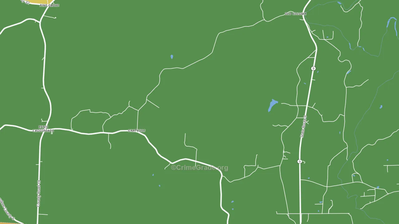 Gnatville, AL Map of Vandalism Rates