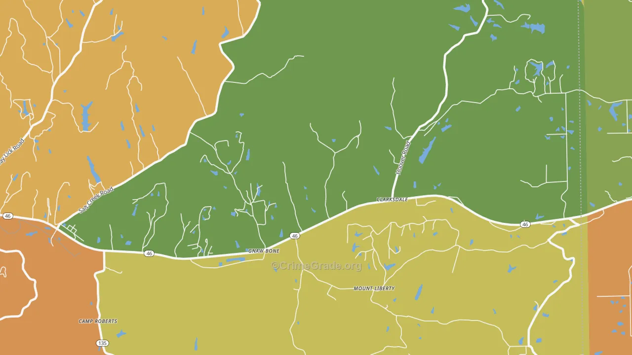 Gnaw Bone, IN Map of Vandalism Rates