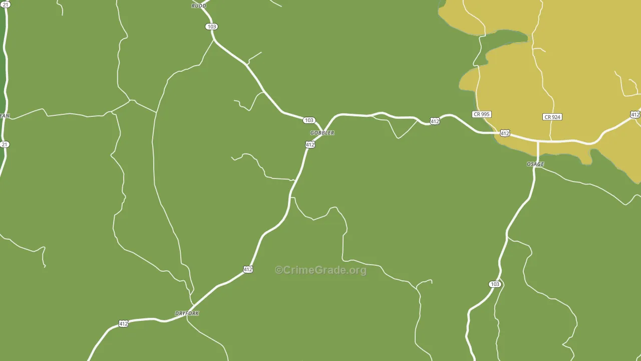 Gobbler, AR Map of Vandalism Rates