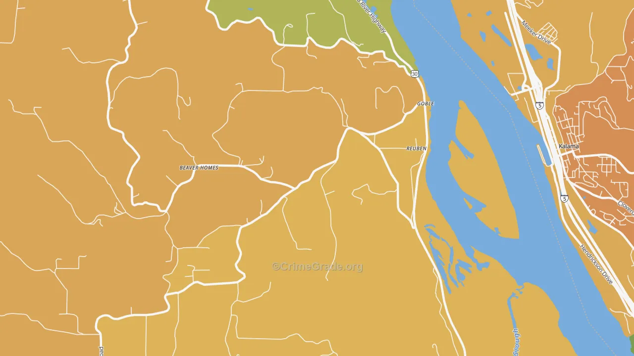 Goble, OR Map of Vandalism Rates