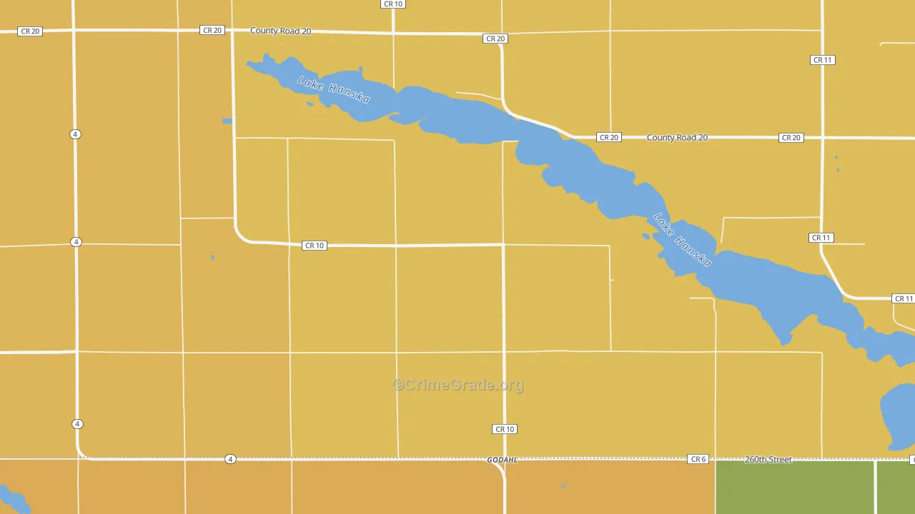 Godahl, MN Map of Vandalism Rates