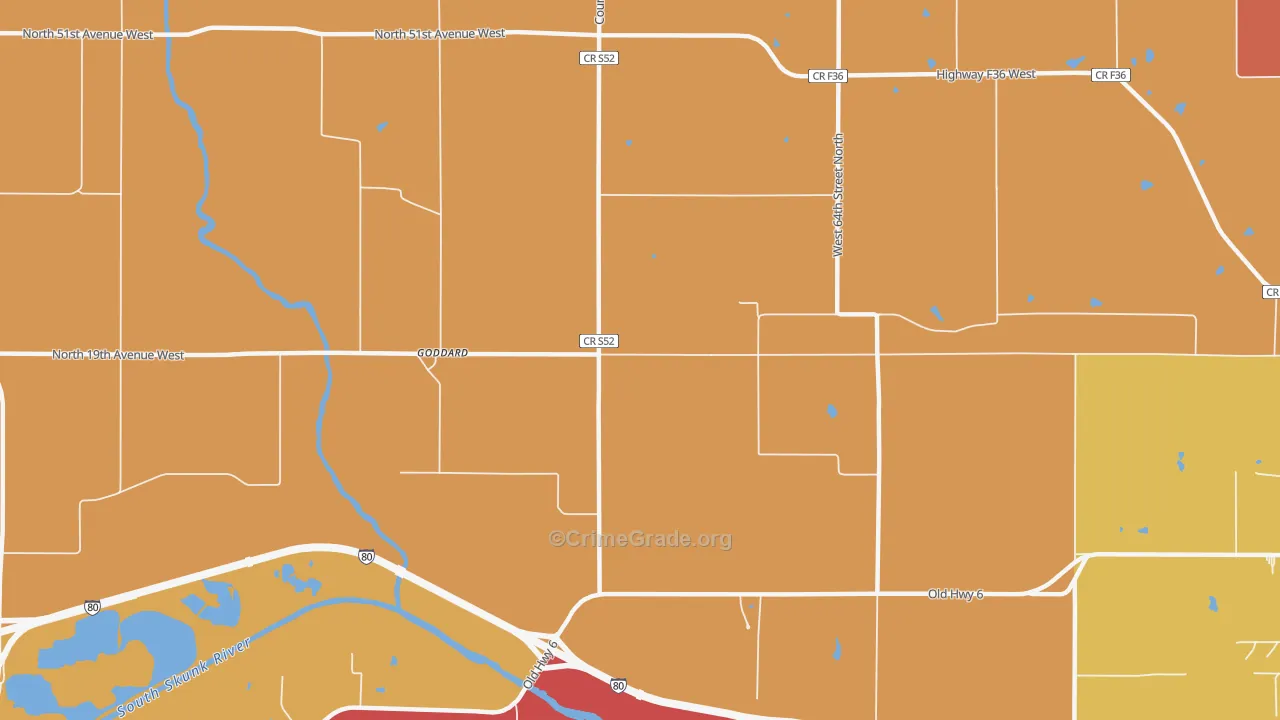 Goddard, IA Map of Vandalism Rates