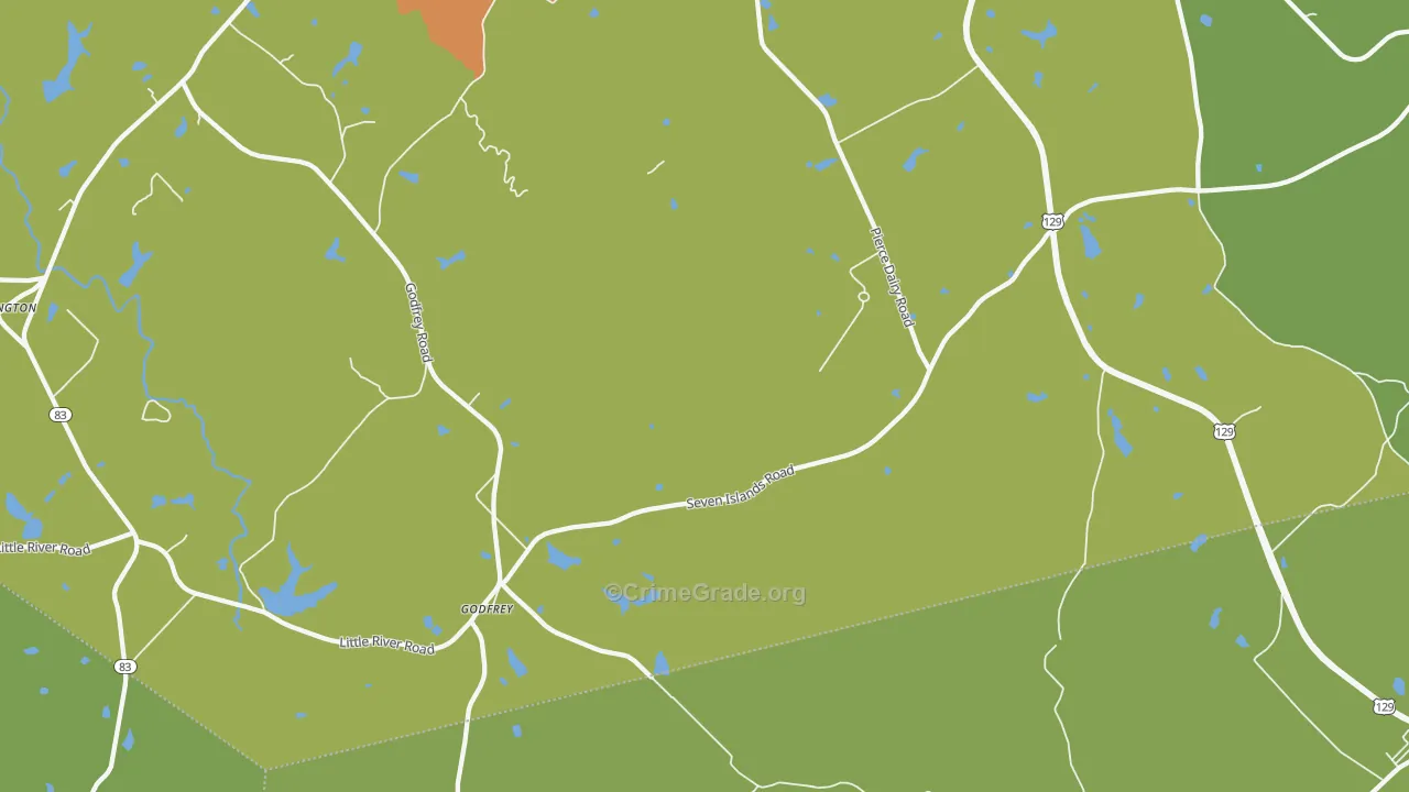 Godfrey, GA Map of Vandalism Rates