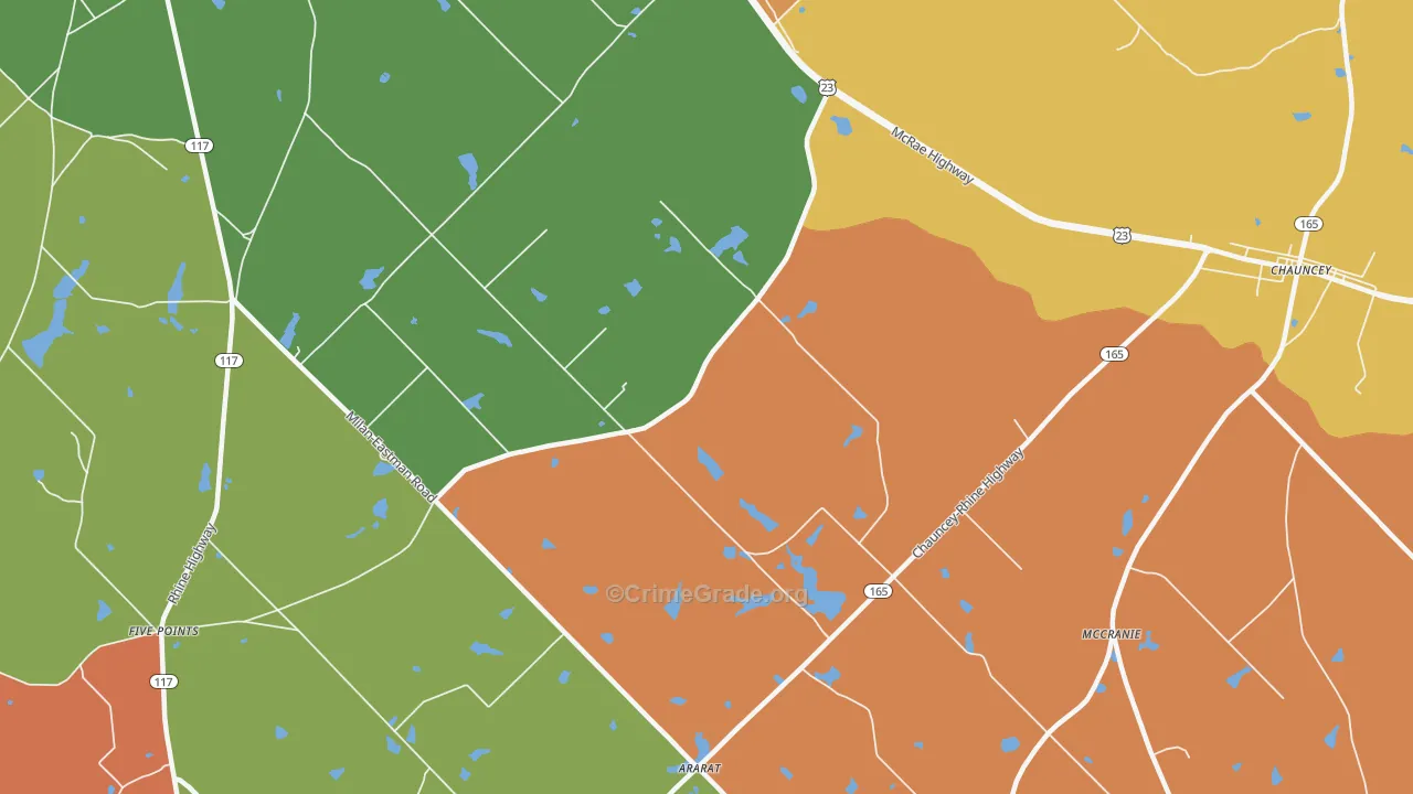 Godwinsville, GA Map of Vandalism Rates