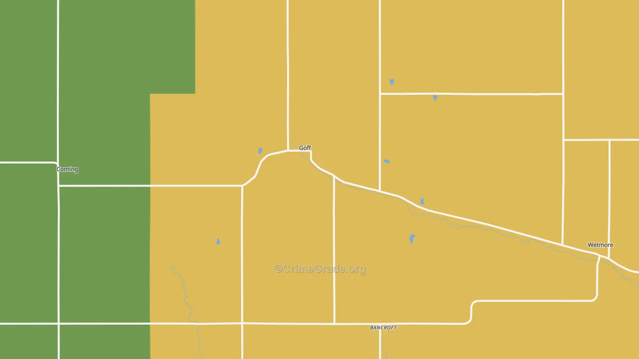 Goff, KS Map of Vandalism Rates
