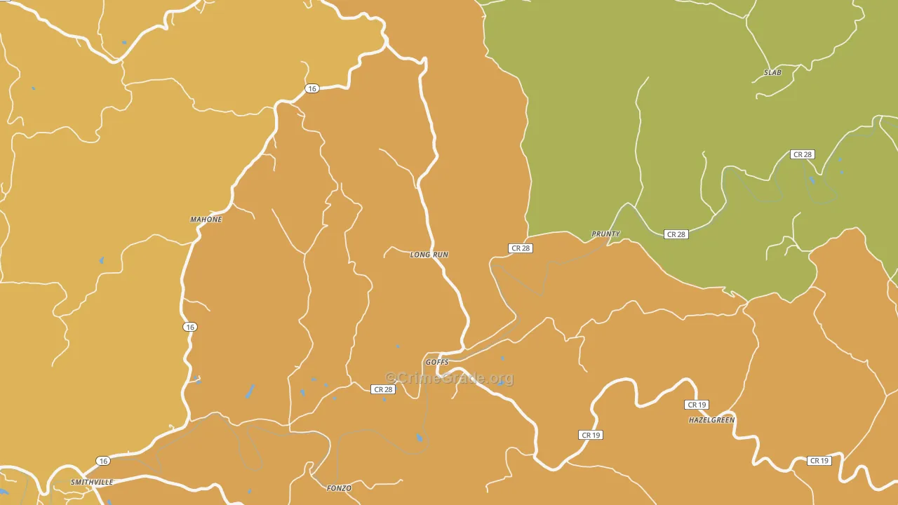 Goffs, WV Map of Vandalism Rates