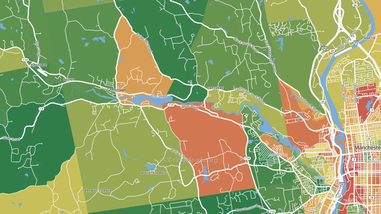 Goffstown, NH Map of Vandalism Rates