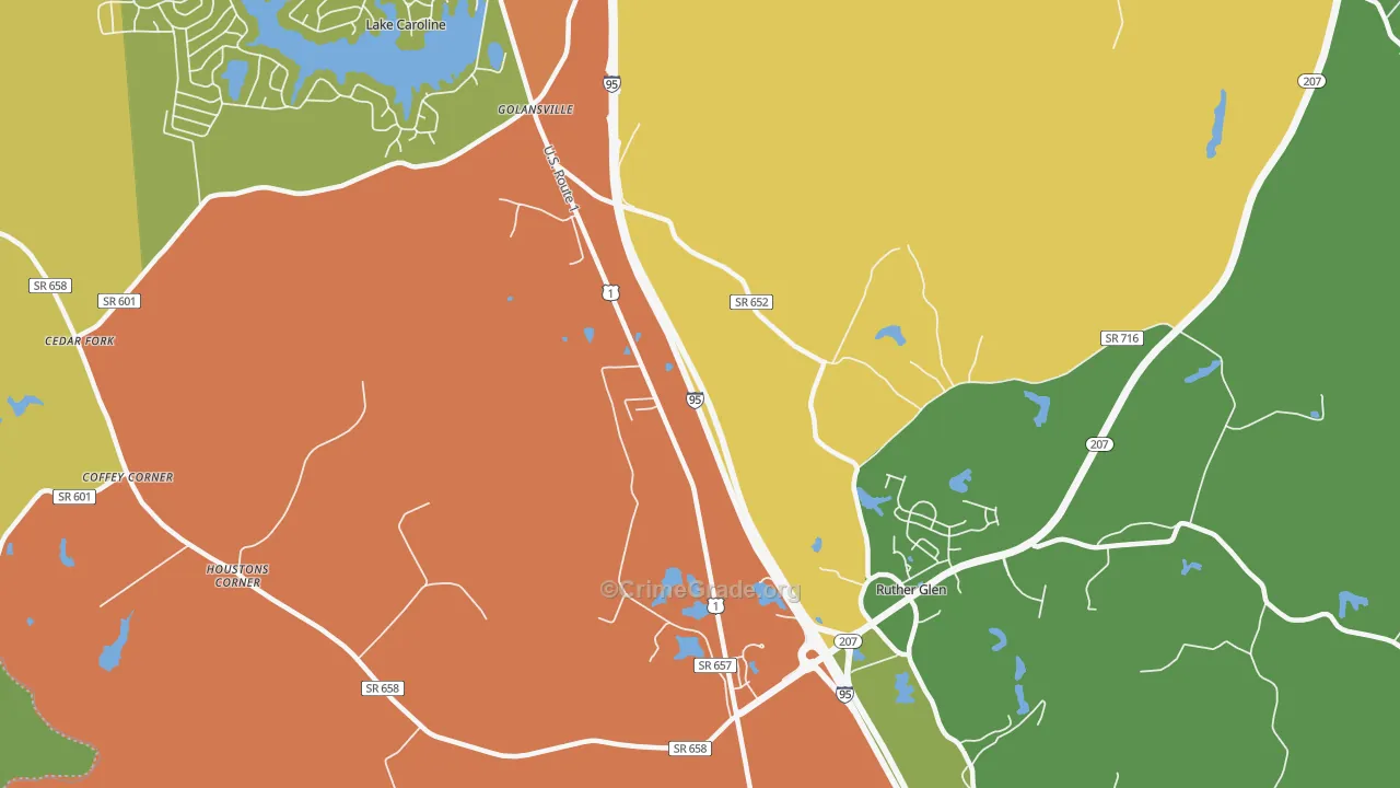 Golansville, VA Map of Vandalism Rates
