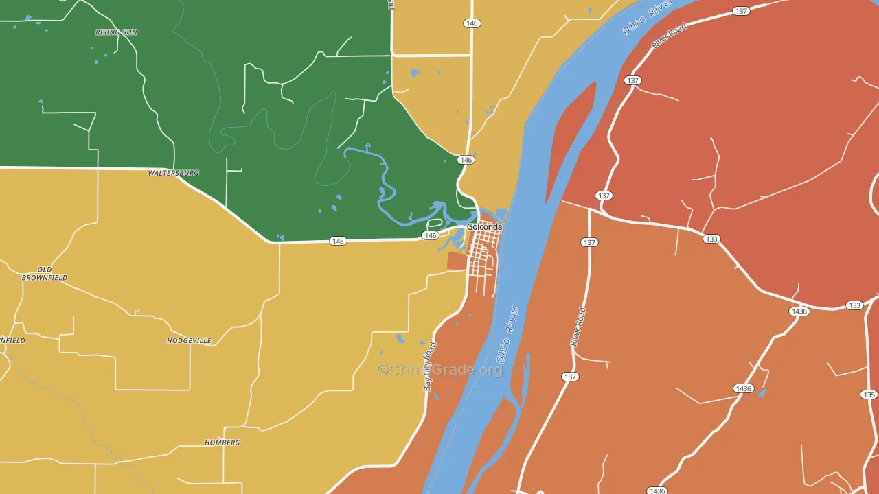 Golconda, IL Map of Vandalism Rates