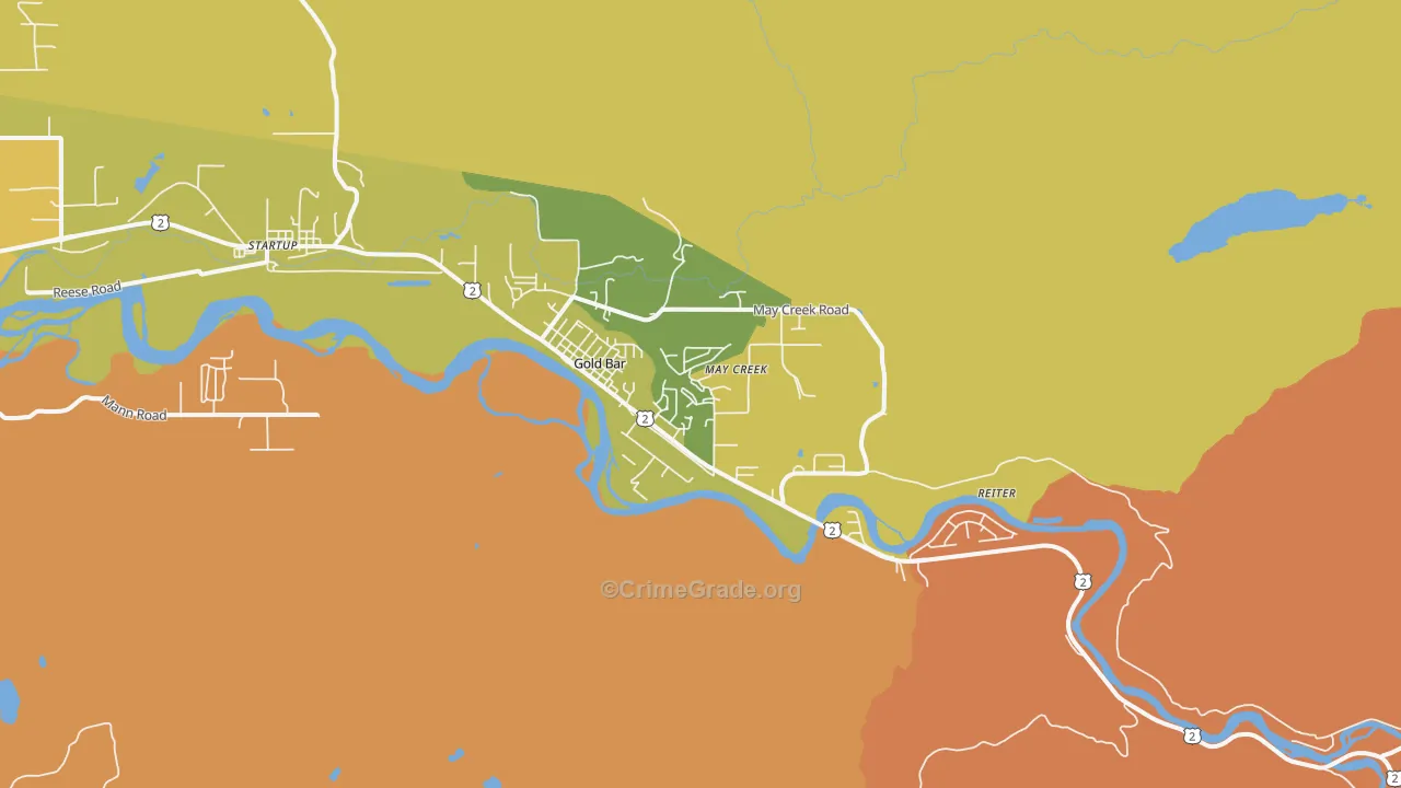 Gold Bar, WA Map of Vandalism Rates