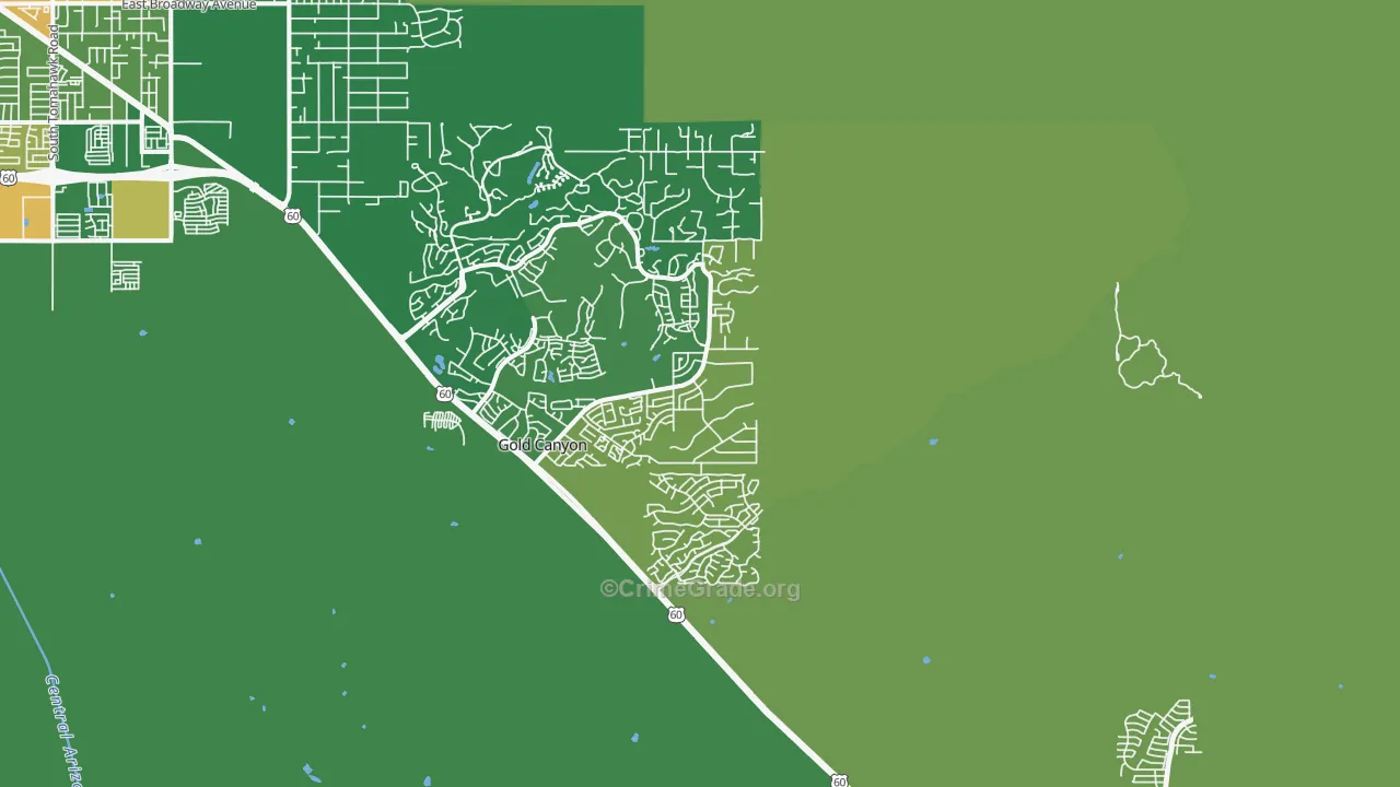 Gold Canyon, AZ Map of Vandalism Rates