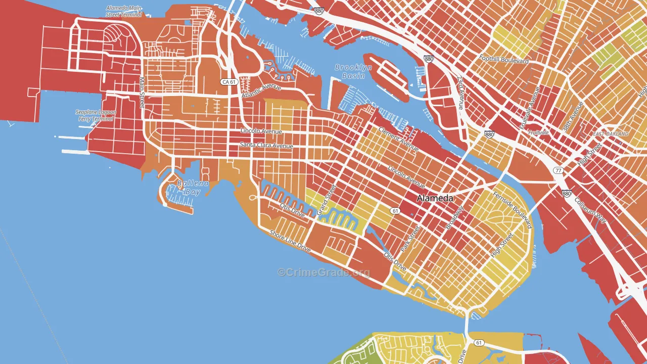 Gold Coast, Alameda, CA Map of Vandalism Rates