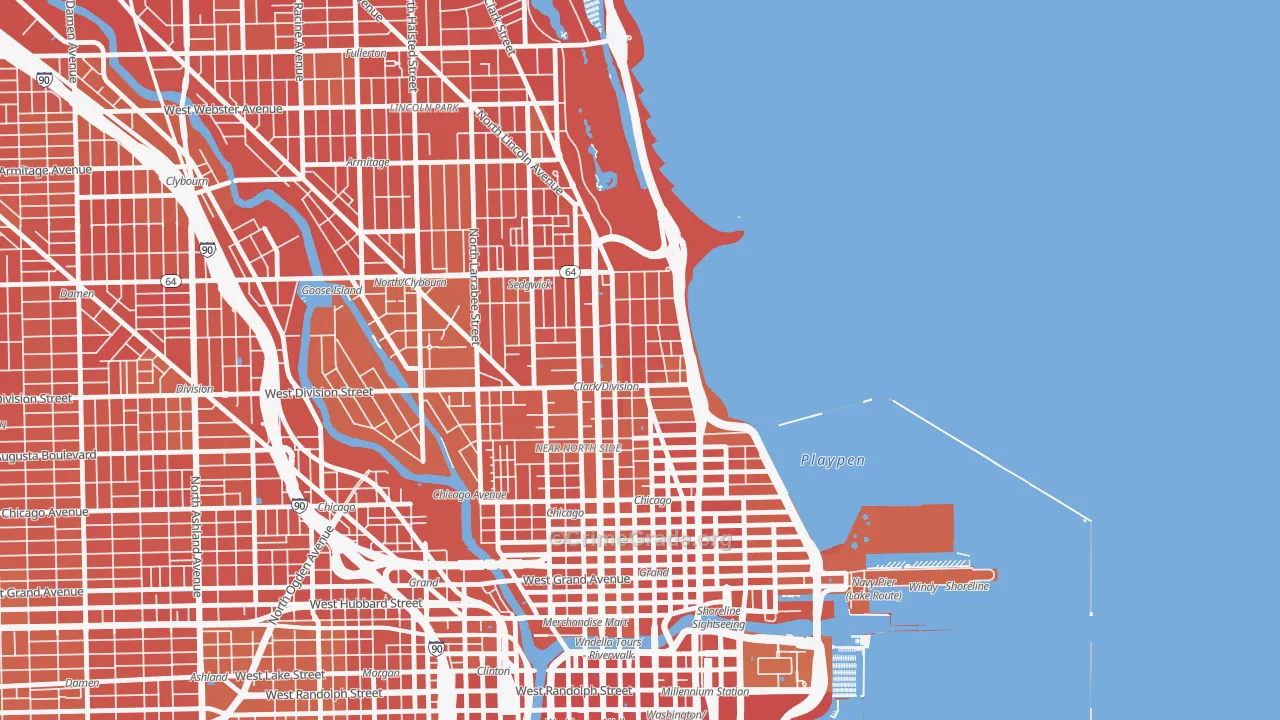 Gold Coast, Chicago, IL Map of Vandalism Rates