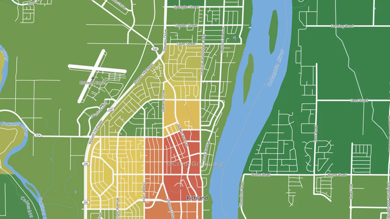 Gold Coast, Richland, WA Map of Vandalism Rates