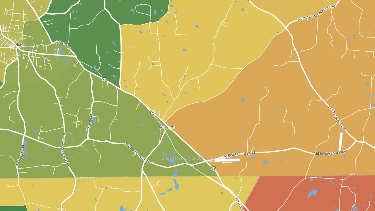 Gold Hill, NC Map of Vandalism Rates