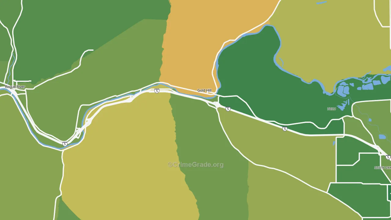 Gold Hill, OR Map of Vandalism Rates