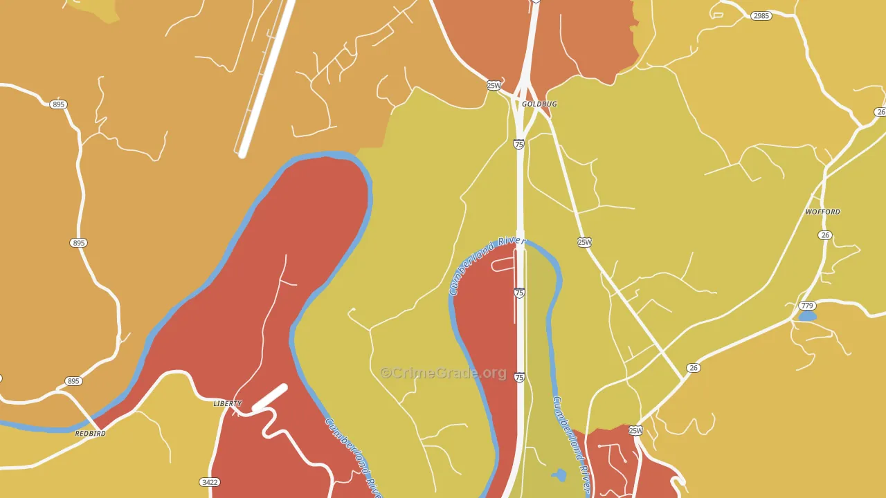 Goldbug, KY Map of Vandalism Rates
