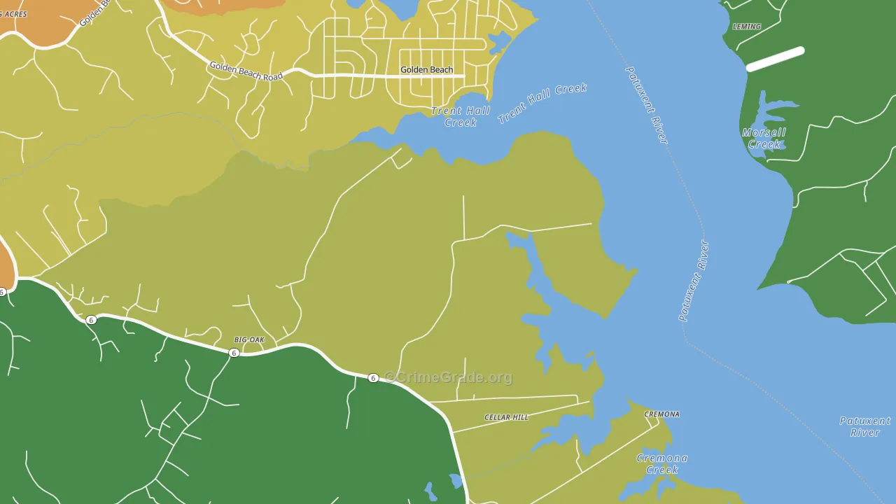 Golden Beach, MD Map of Vandalism Rates