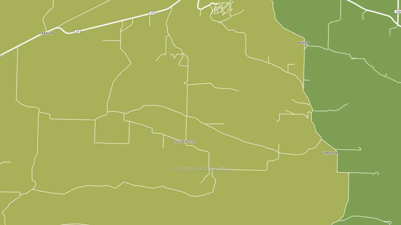 Golden City, AR Map of Vandalism Rates