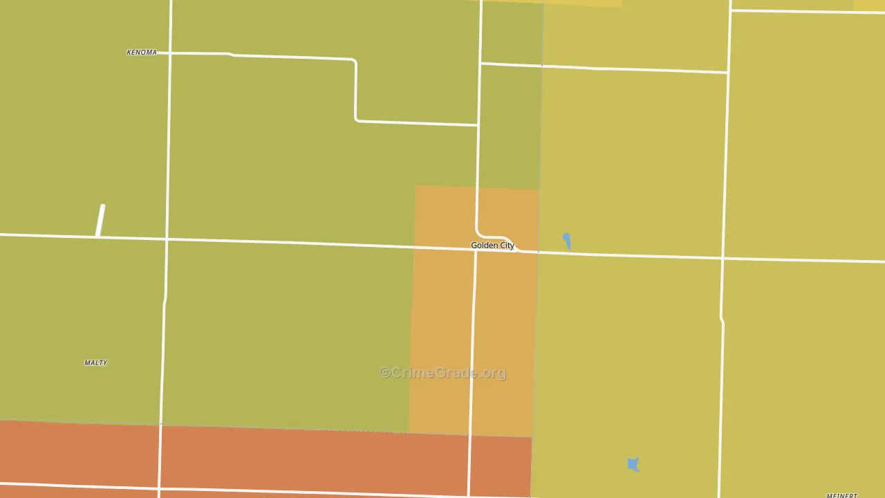 Golden City, MO Map of Vandalism Rates