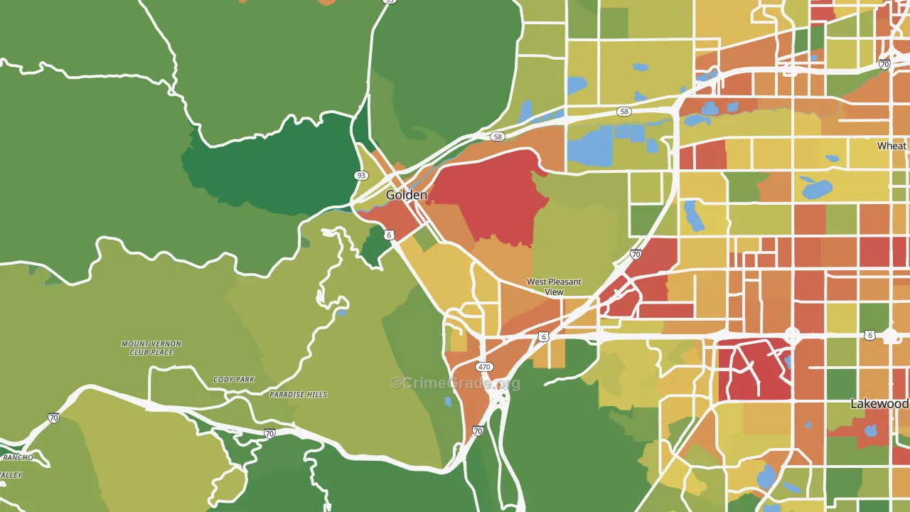 Golden, CO Map of Vandalism Rates