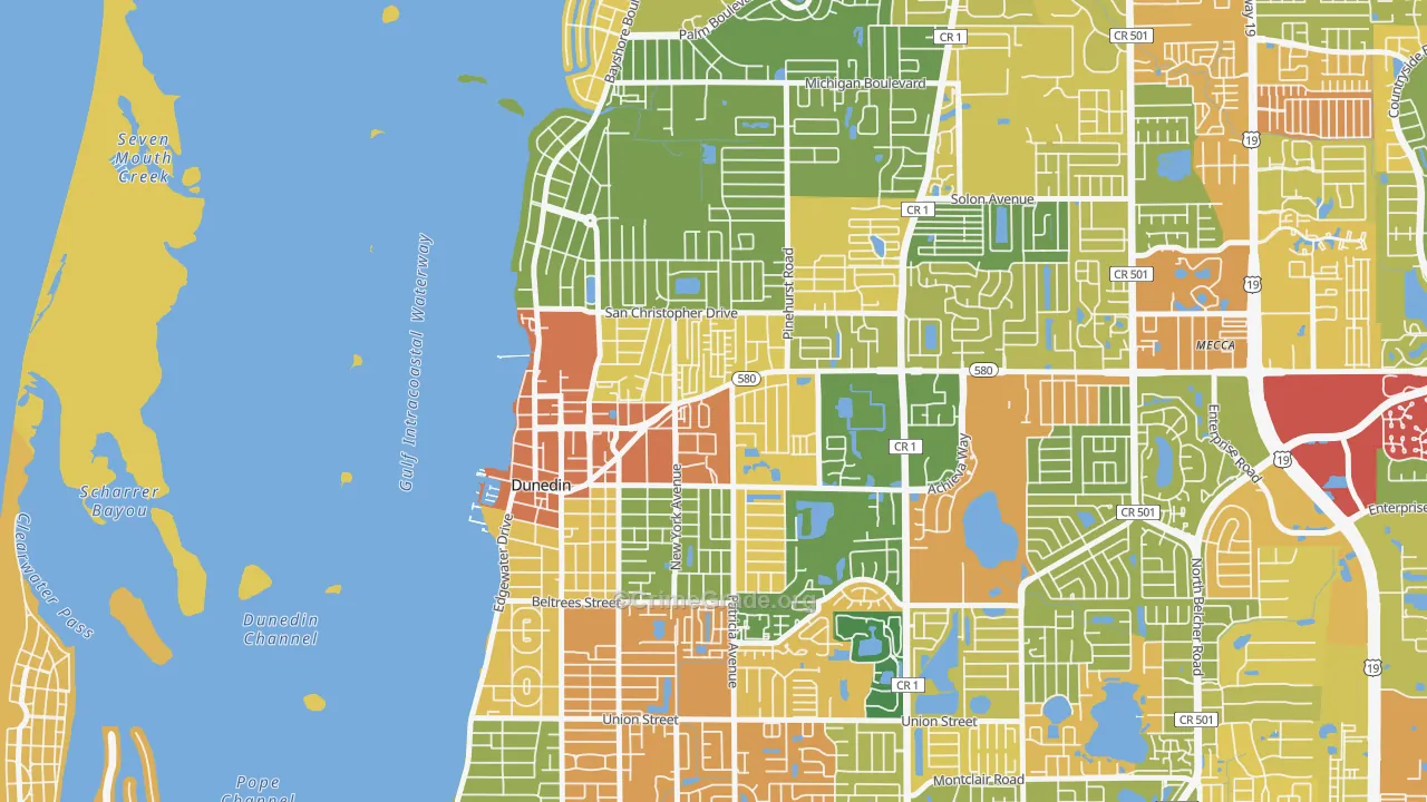 Golden Crest, Dunedin, FL Map of Vandalism Rates