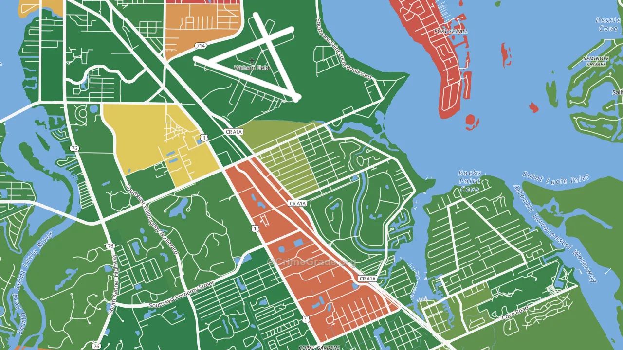 Golden Gate, Stuart, FL Map of Vandalism Rates