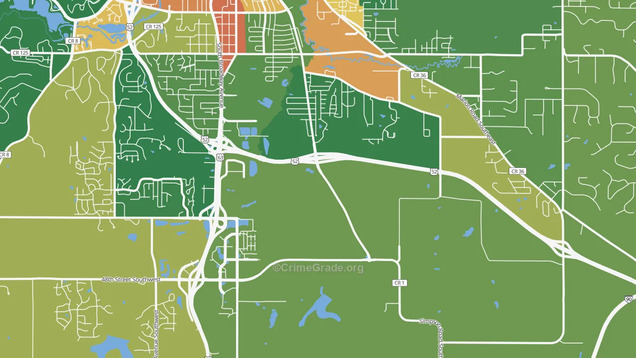 Golden Hill, MN Map of Vandalism Rates