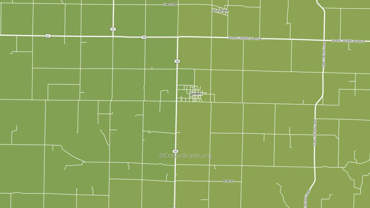 Golden, IL Map of Vandalism Rates