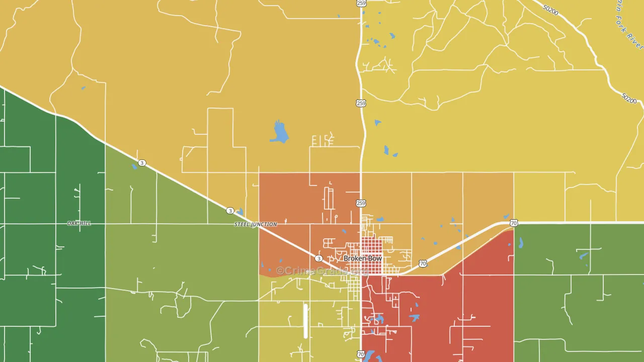 Golden, OK Map of Vandalism Rates
