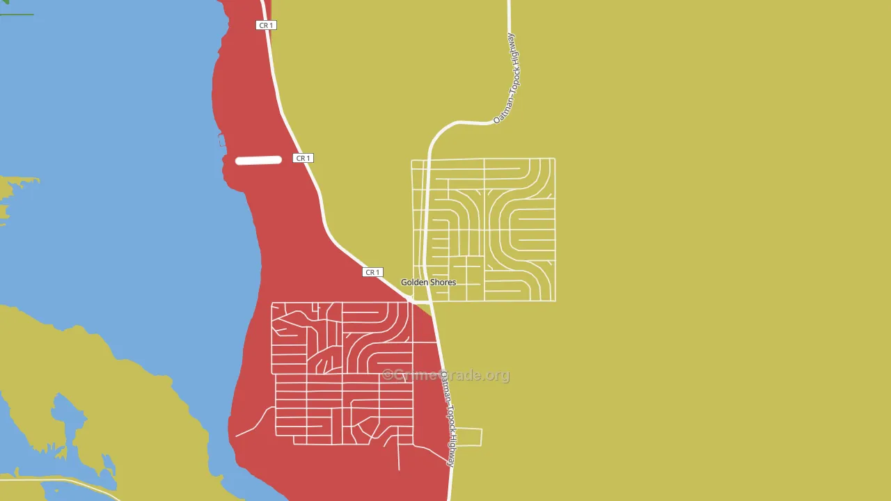 Golden Shores, AZ Map of Vandalism Rates