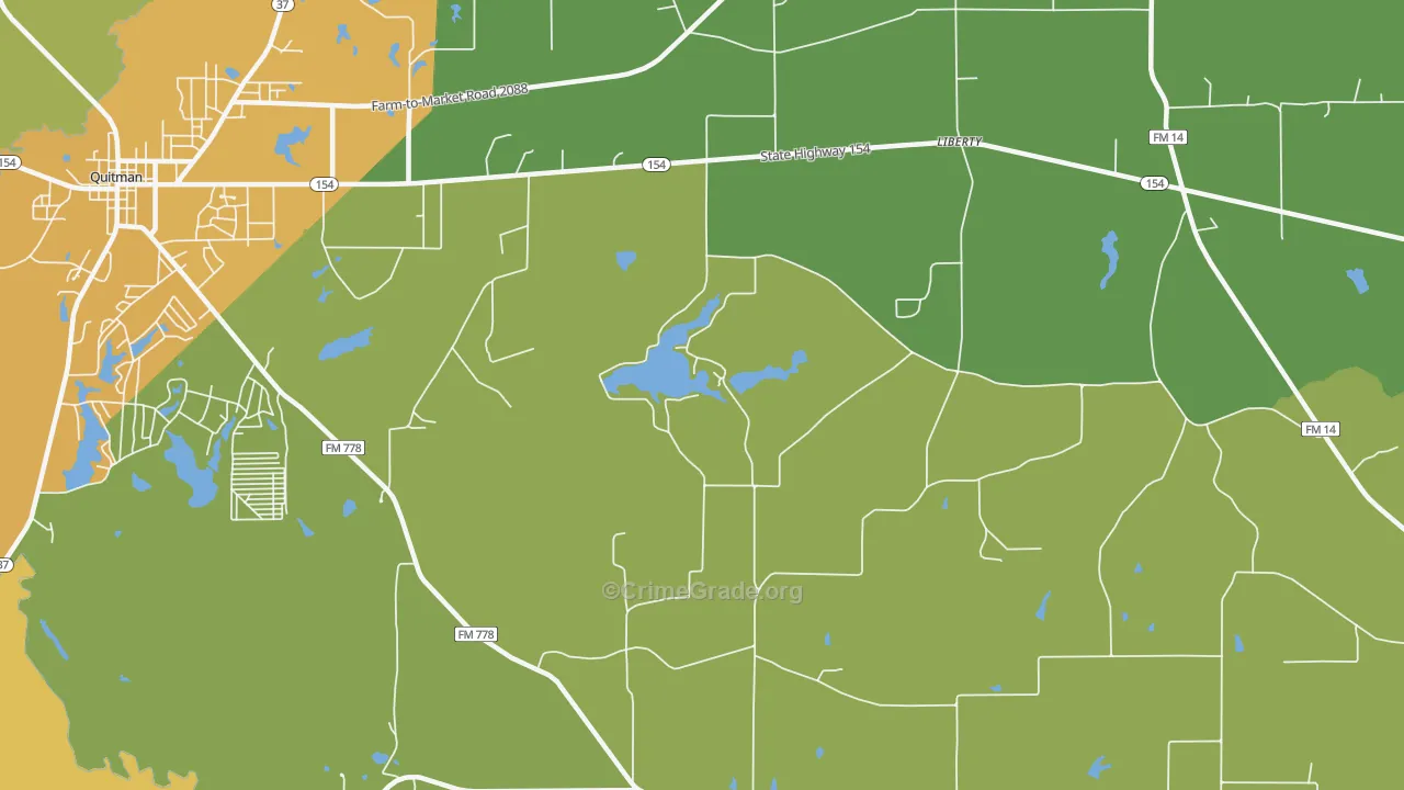 Golden, TX Map of Vandalism Rates