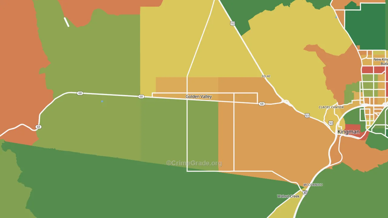 Golden Valley, AZ Map of Vandalism Rates