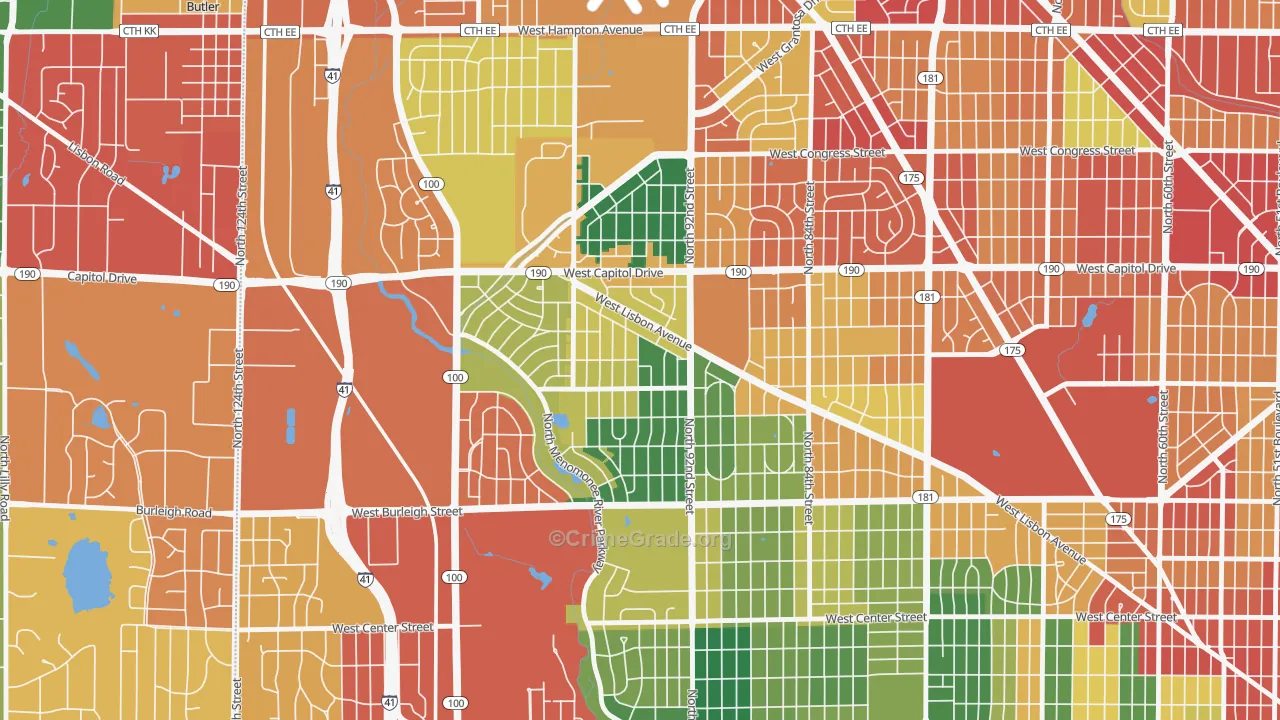 Golden Valley, Milwaukee, WI Map of Vandalism Rates