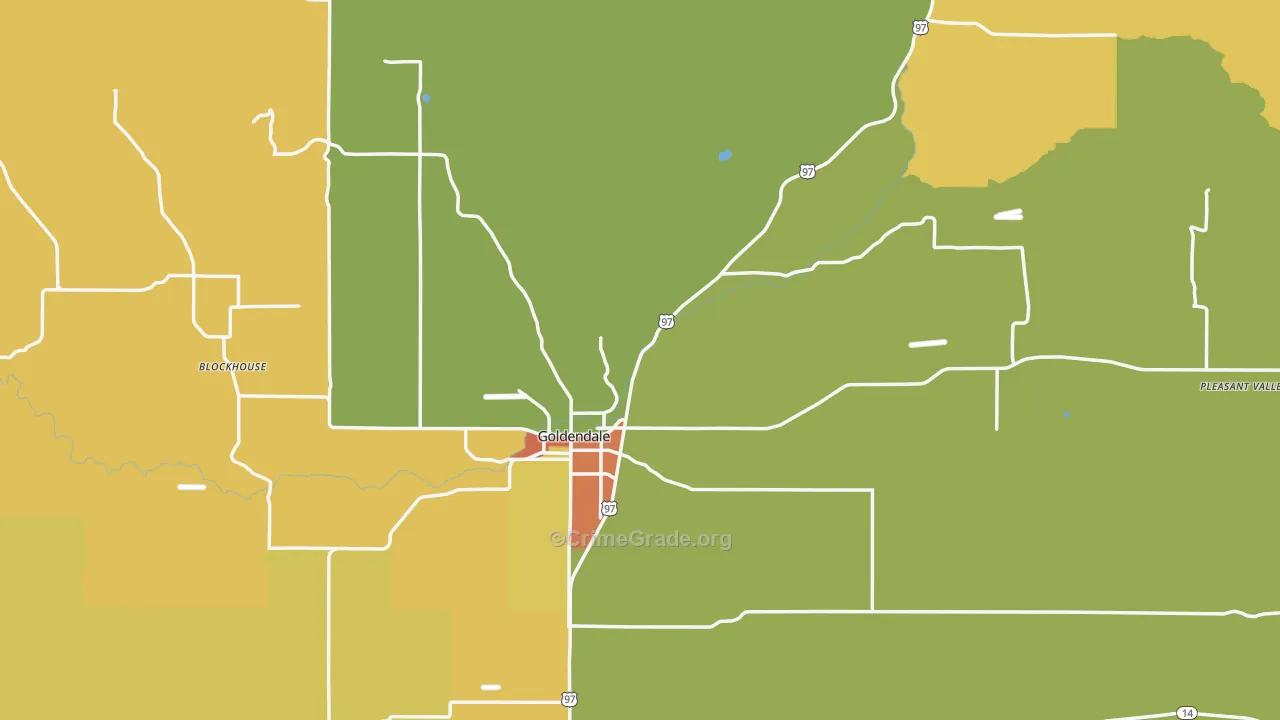 Goldendale, WA Map of Vandalism Rates