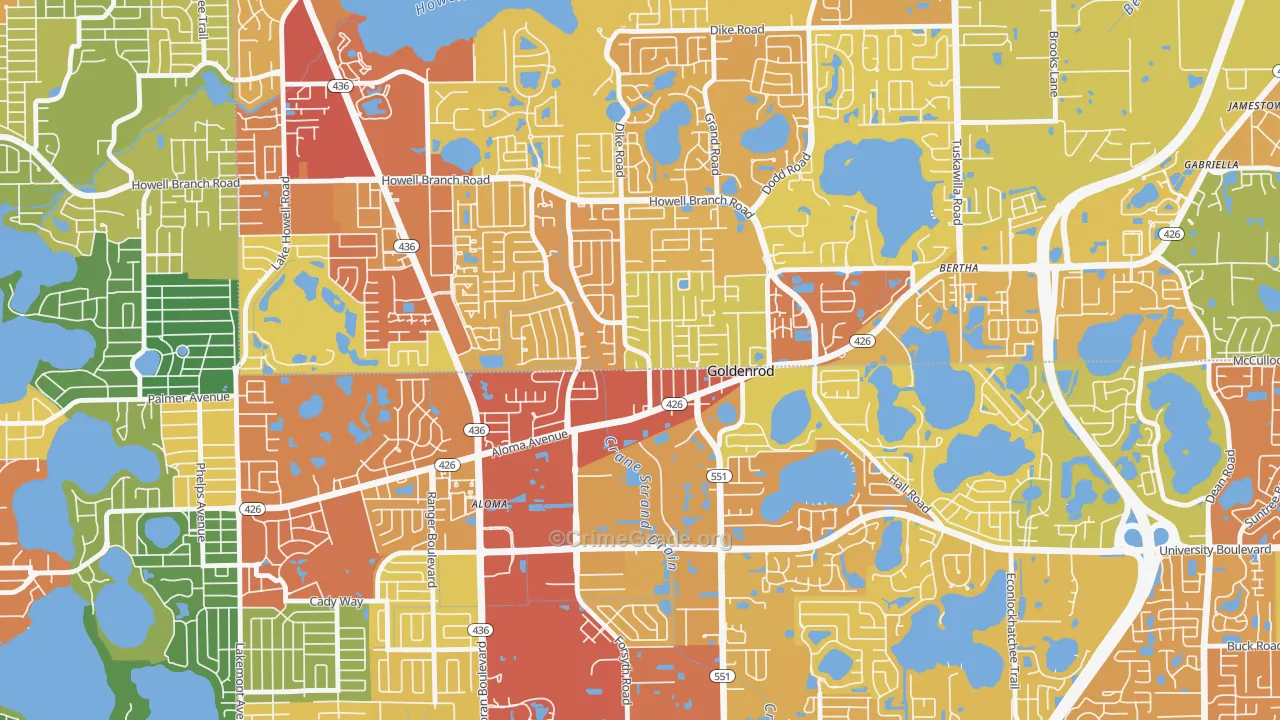 Goldenrod, FL Map of Vandalism Rates