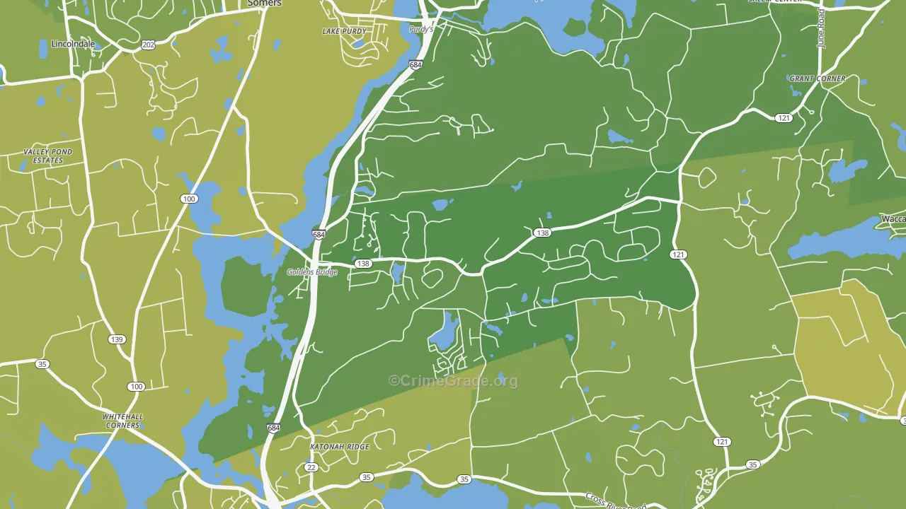 Goldens Bridge, NY Map of Vandalism Rates