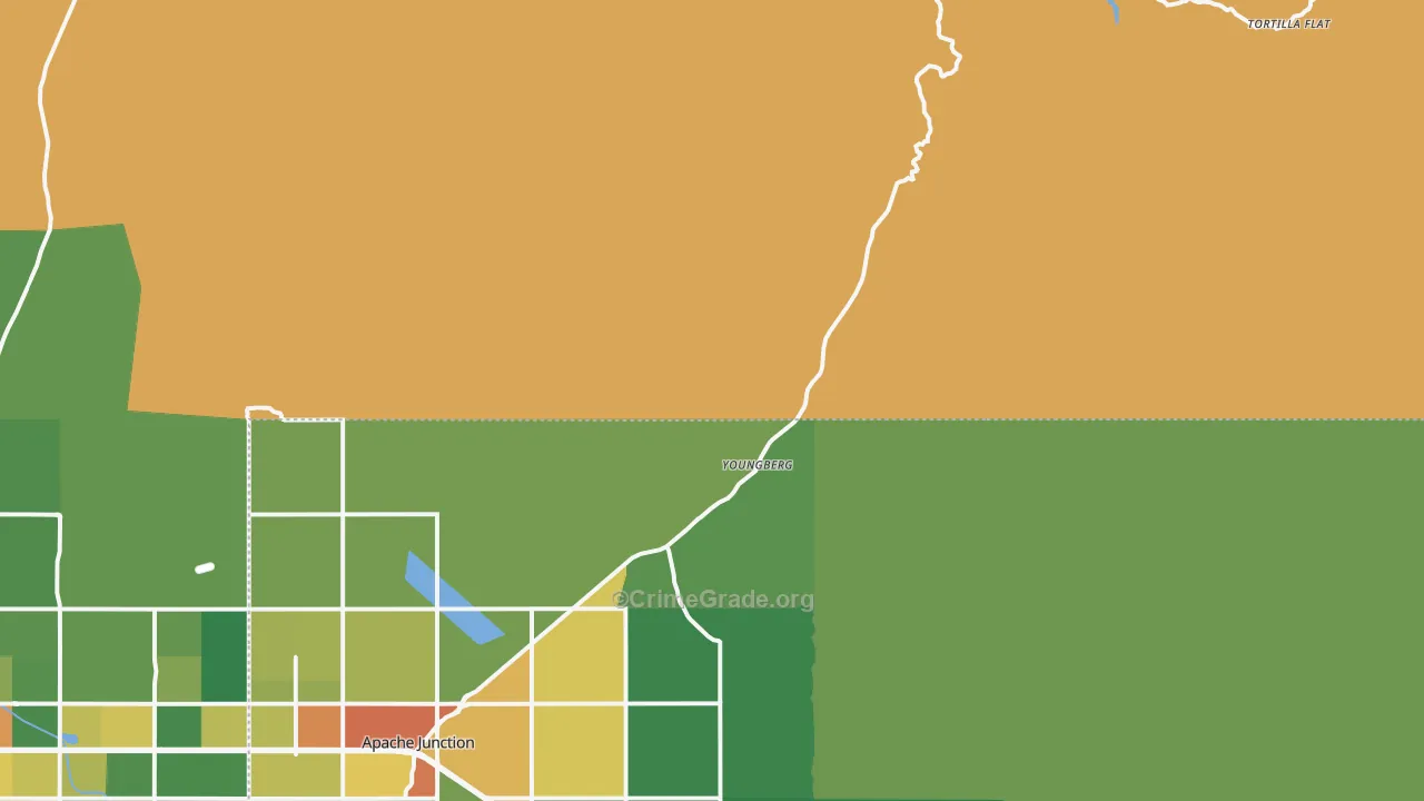 Goldfield, AZ Map of Vandalism Rates