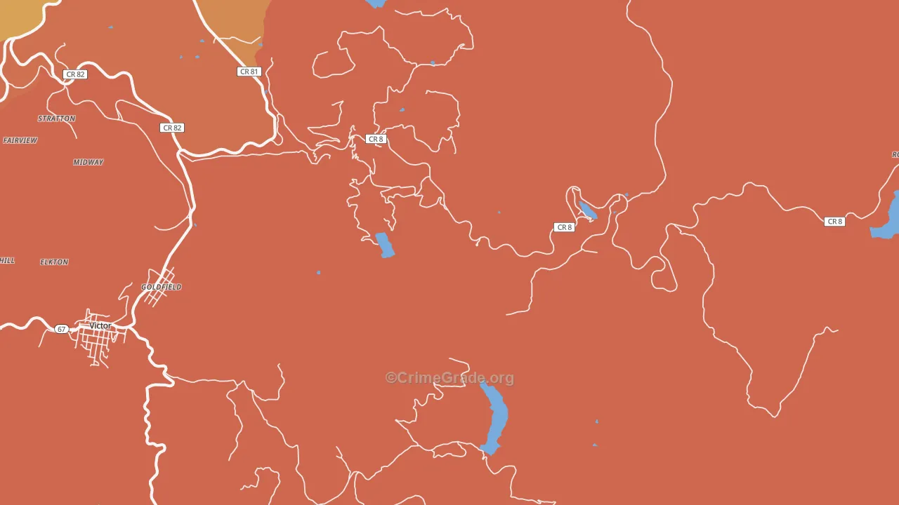 Goldfield, CO Map of Vandalism Rates