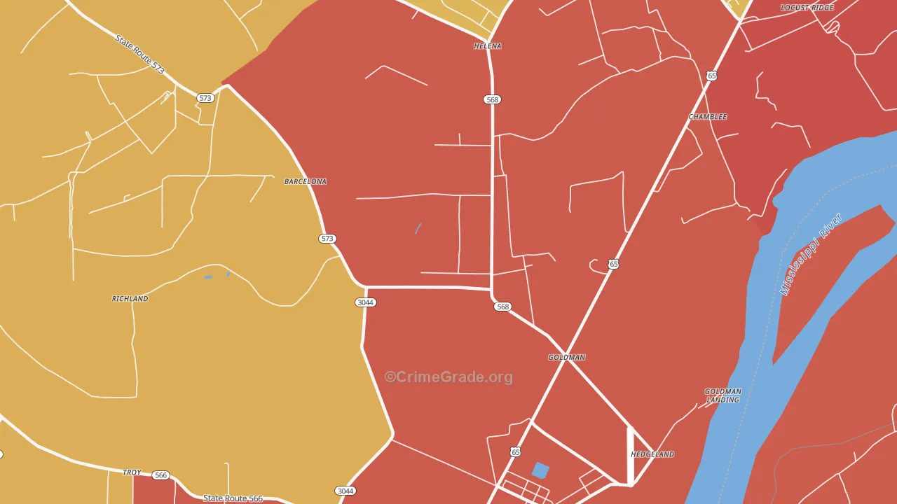 Goldman, LA Map of Vandalism Rates