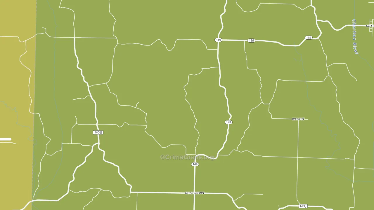 Goldsberry, MO Map of Vandalism Rates