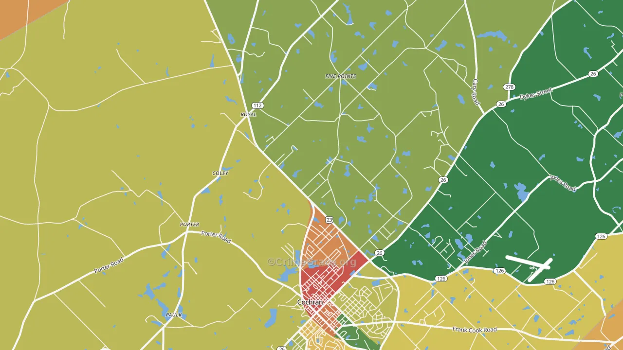 Goldsboro, GA Map of Vandalism Rates