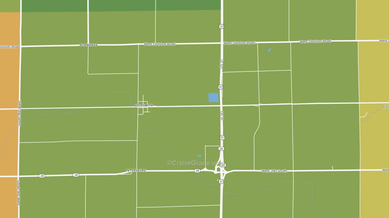 Goldsmith, IN Map of Vandalism Rates