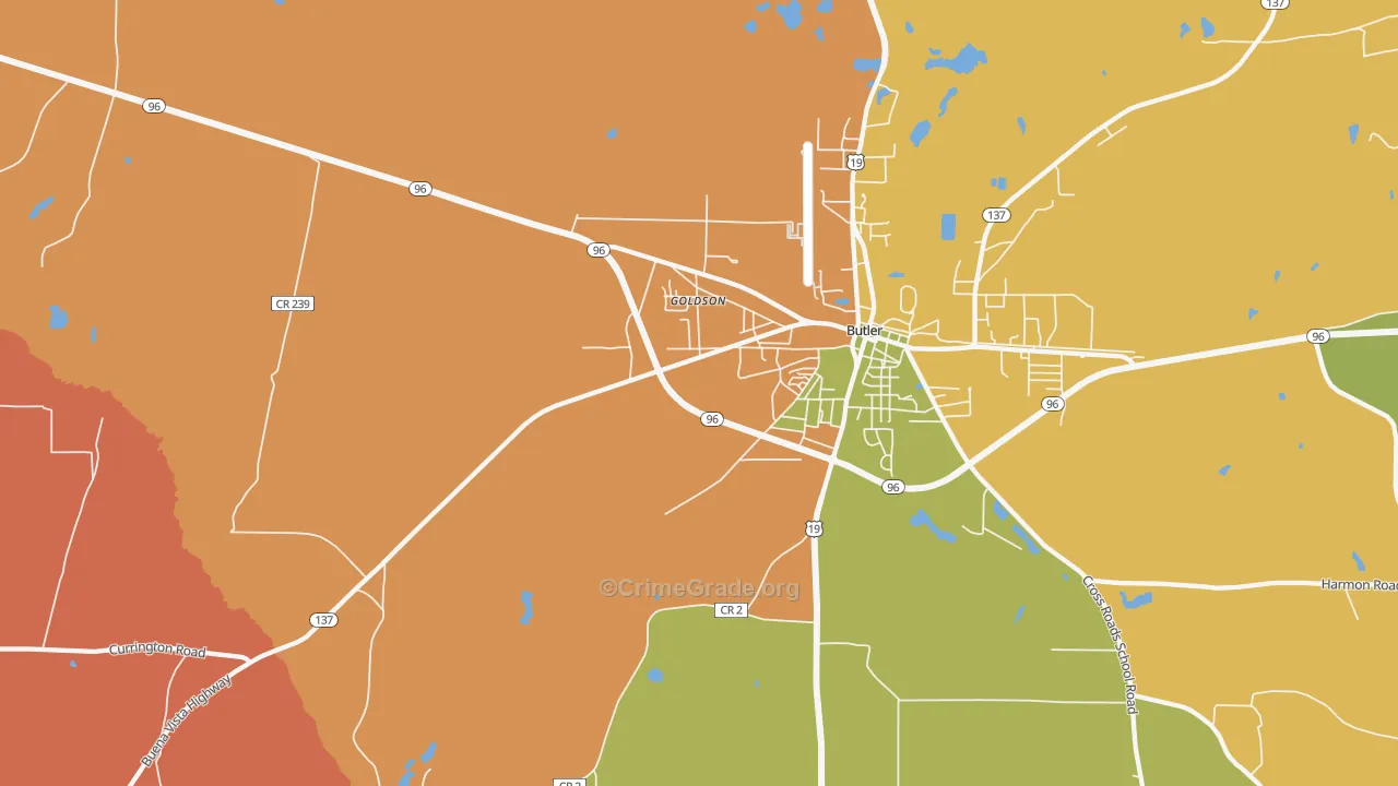 Goldson, GA Map of Vandalism Rates